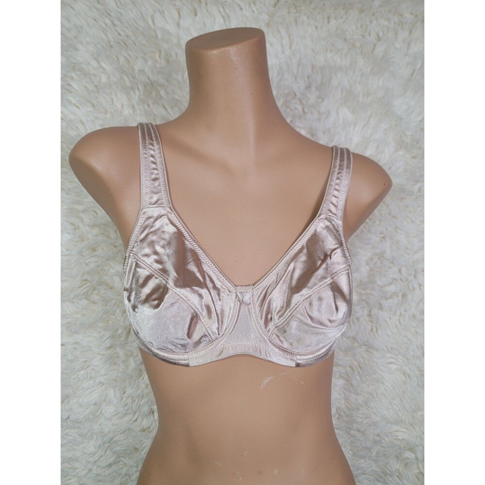 VTG Bobbie Brooks Size 34B Bra Second Skin Nude Unpadded Underwire Shiny Satin I